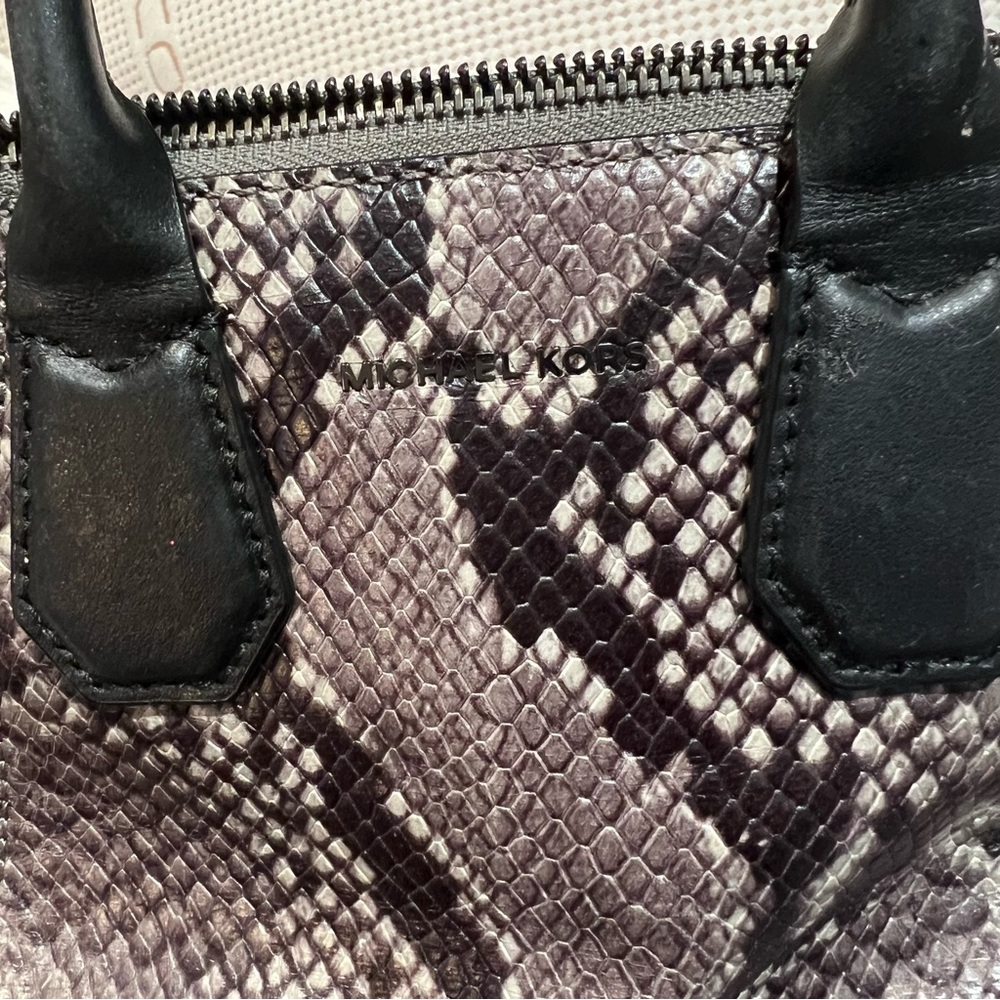 Michael Kors Steel Gray Python Embossed Leather C… - image 5